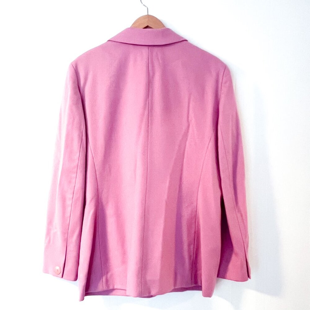Vintage Pendleton 100% Virgin Wool Pink single button Blazer Coat Jacket Size 12 - Picture 3 of 13
